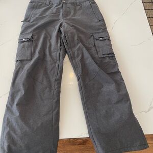 Men's Gray Cargo Snow Pants
